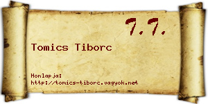 Tomics Tiborc névjegykártya